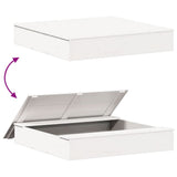 Sandpit with Cover White 111x111x19.5 cm Solid Wood Pine 832607