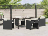 Garden Dining Set 5 pcs Black Poly Rattan 3380686
