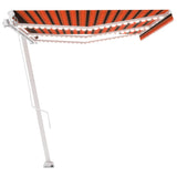 Manual Retractable Awning with LED 600x300 cm Orange and Brown 3069605