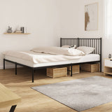 Metal Bed Frame without Mattress with Headboard Black 180x200cm 350868