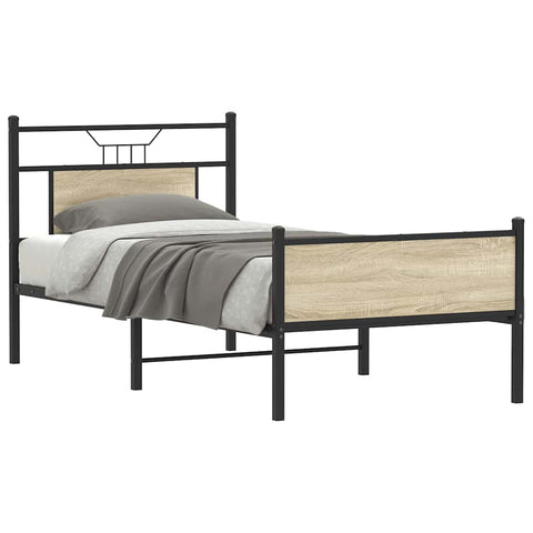 Bed Frame without Mattress Sonoma Oak 90x200 cm Engineered Wood 4106973