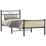 Bed Frame without Mattress Sonoma Oak 75x190 cm Small Single Engineered Wood 4106970