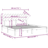 Bed Frame Honey Brown Solid Pine Wood Double Durable Bed Frame 3104891