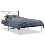 Metal Bed Frame without Mattress with Headboard Black 100x200cm 376497