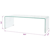 244189 Coffee Table Tempered Glass 98x45x30 cm Clear