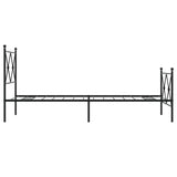 Metal Bed Frame without Mattress with Footboard Black 75x190cm 376510
