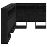 Storage Headboard with Shelf Black Oak 90 cm Engineered Wood 3335454