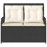 Garden Bench Black Poly Rattan 3394458