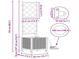Garden Planter with Irrigation&Wheels White 40 x 40 x 148 cm PP 3422953