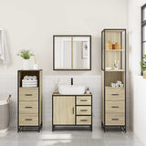 4 Piece Bathroom Furniture Set Sonoma Oak Engineered Wood 3301256