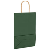 Paper Bags 250 pcs with Handles Green 21x11x31 cm 4101728