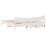Bed Frame with Drawers White 180x200 cm Super King Solid Wood Pine 3301897