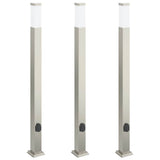 Bollard Lights with Outlet 3 pcs 110 cm Stainless Steel IP44 4006064