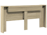 Storage Headboard with LED Sonoma Oak Engineered Wood 3418676