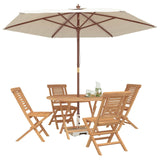 Garden Set 5 pcs Brown Solid Teak Wood 3437368
