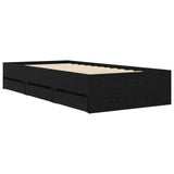 Bed Frame with Storage Black Oak 80 x 200 cm Engineered Wood 3429611