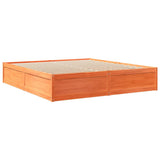 Bed with Mattress Wax Brown 180x200 cm Super King Solid Wood Pine 3281927