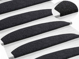 Self-adhesive Stair Mats 15 pcs Black 80 x 24.5 x 3.5 cm 42038666