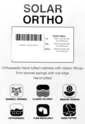 ZNTS Solar Ortho 3' Mattress 200-208-074