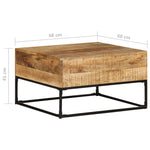 ZNTS Coffee Table 68x68x41 cm Rough Mango Wood 320817