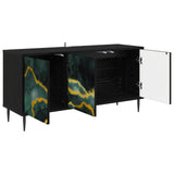 TV Cabinet WIJHE 102 x 33 x 51 cm Black Oak Engineered Wood 8007094