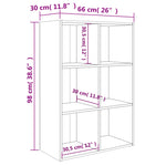 Book Cabinet/Sideboard High Gloss White 66x30x98 cm Engineered Wood 800348