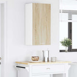 Hanging Cabinet with Door Sonoma Oak and White 40 x 31 x 80 cm 884260