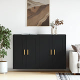 Wall Mounted Cabinets 2 pcs Black Engineered Wood 3197978