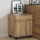 Rolling Cabinet Artisan Oak 45x38x54 cm Engineered Wood 856655