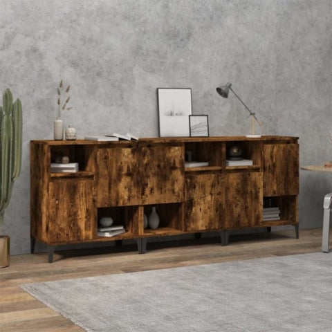 Sideboards 3 pcs Smoked Oak 60x35x70 cm Engineered Wood 3185748