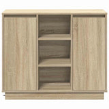LED Sideboard Sonoma Oak 90 x 32 x 75 cm Engineered Wood 869684