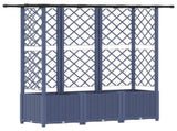 Raised Bed with Trellis and Roof Grey 163.5 x 40 x 138 cm PP 42032573