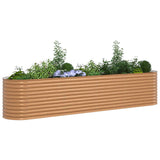 Garden Raised Bed Brown 400 x 80 x 81 cm Steel 42011325