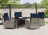 Garden Dining Set with Cushion 5 pcs Grey and Black Rattan 3380577