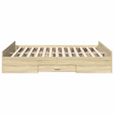 Bed Frame with Drawers without Mattress Sonoma Oak 140x200 cm 3280295