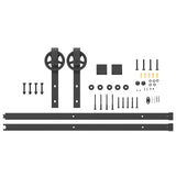 Sliding Door Hardware Kit 200 cm Steel Black 4009725