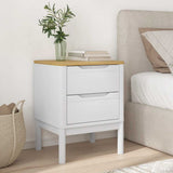 Bedside Cabinet "FLORO" White 45x39x57 cm Solid Wood Pine 374003
