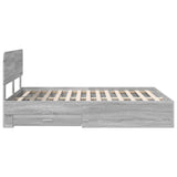 Bed Frame with Drawer Grey Sonoma 160 x 200 cm Engineered Wood 3412353