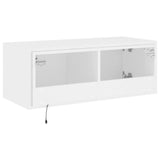 TV Wall Cabinet with LED Lights White 80x35x31 cm 837281