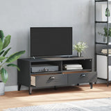 ZNTS TV Cabinet VIKEN Anthracite Grey Solid Wood Pine 374931