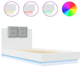 Bed Frame White Engineered wood and plywood Single Bed Frame 3210031