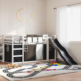 Bunk Bed without Mattress with Slide White and Black 90x190 cm Single 3284128
