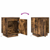 ZNTS Bedside Cabinet with LED Lights Smoked Oak 38x34x50 cm 861273