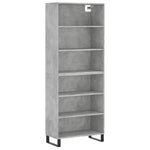 Highboard Concrete Grey 69.5x32.5x180 cm Engineered Wood 3189601