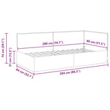 Corner Bed Frame with Headboard Cream 80 x 200 cm Fabric 42016453
