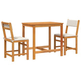 3 Piece Balcony Set with Cushions Solid Wood Acacia 365855