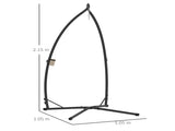 Hammock Chair Stand Only, Hanging Chair Stand with X-Shape Base, Heavy Duty Steel Single Hammock Egg T3398P324045