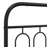 Metal Bed Frame without Mattress with Headboard Black 180x200cm 377121