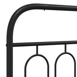 Metal Bed Frame without Mattress with Headboard Black 180x200cm 377121