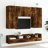 TV Wall Cabinet Smoked Oak 100x30x30 cm Engineered Wood 836890